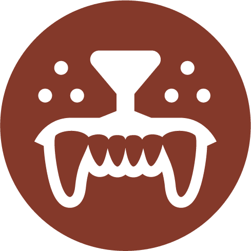rust red dog dental icon