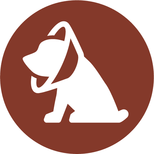 rust red dog surgical cone icon